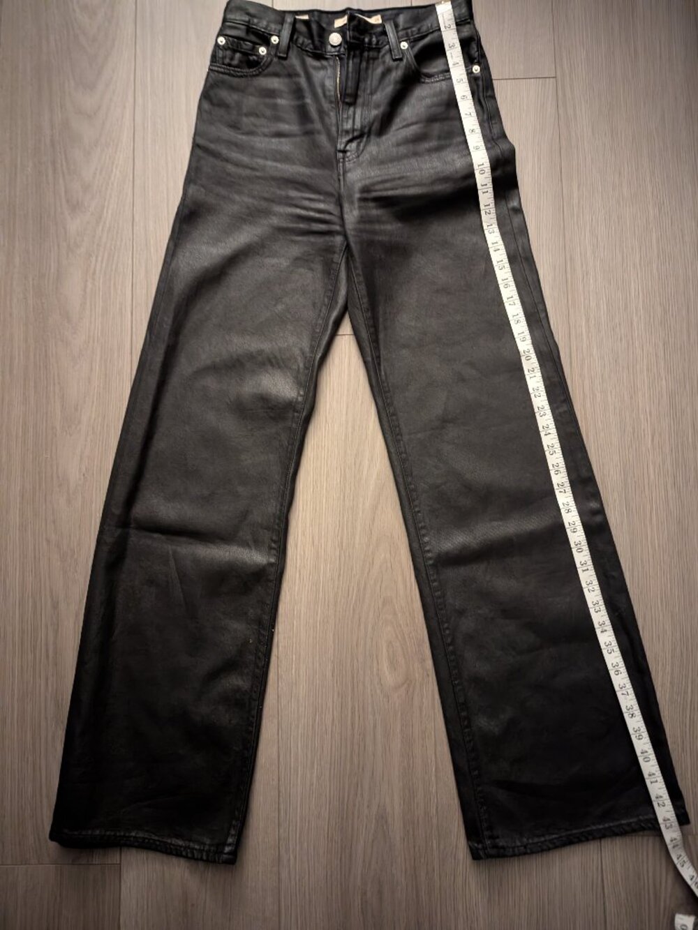 Levi's Waxed Denim Ribcage Wide Leg Size 25